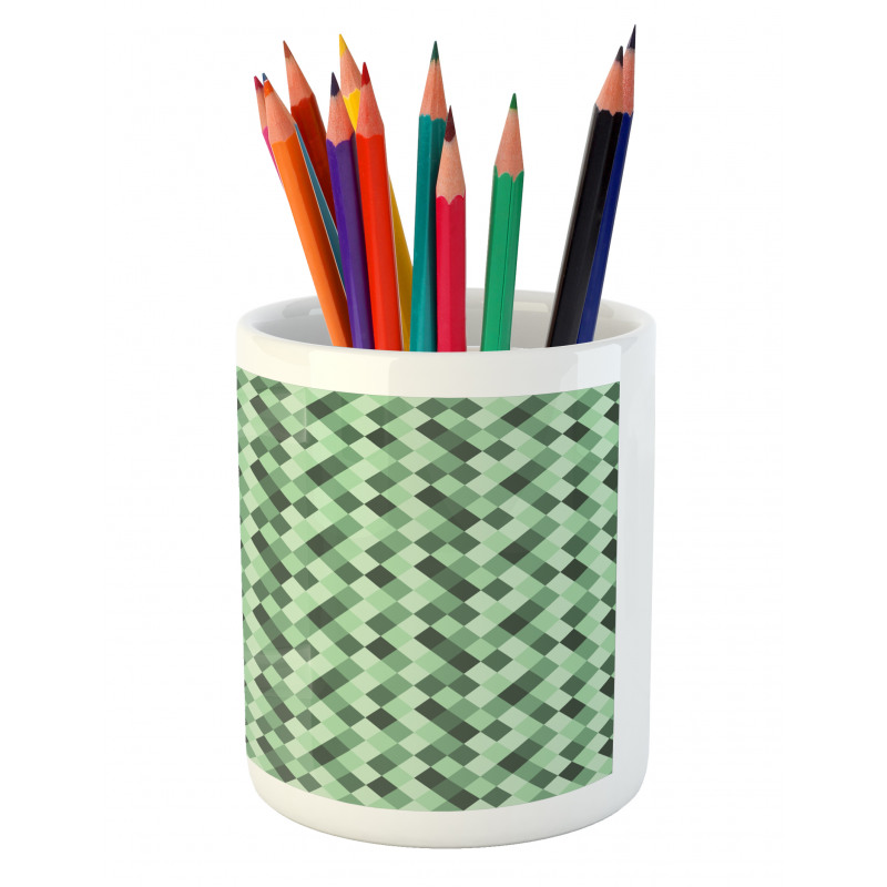 Green Hues Argyle Pencil Pen Holder