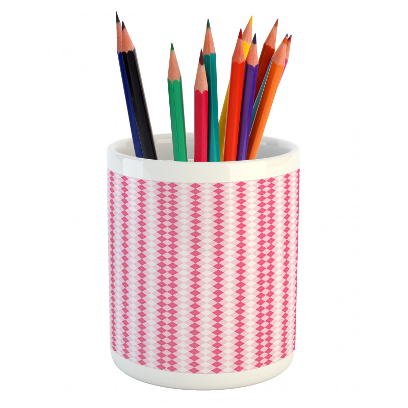 Pinkish Argyle Pencil Pen Holder