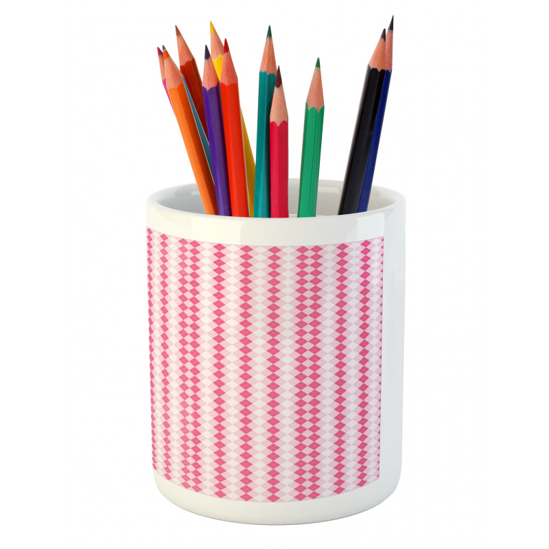 Pinkish Argyle Pencil Pen Holder