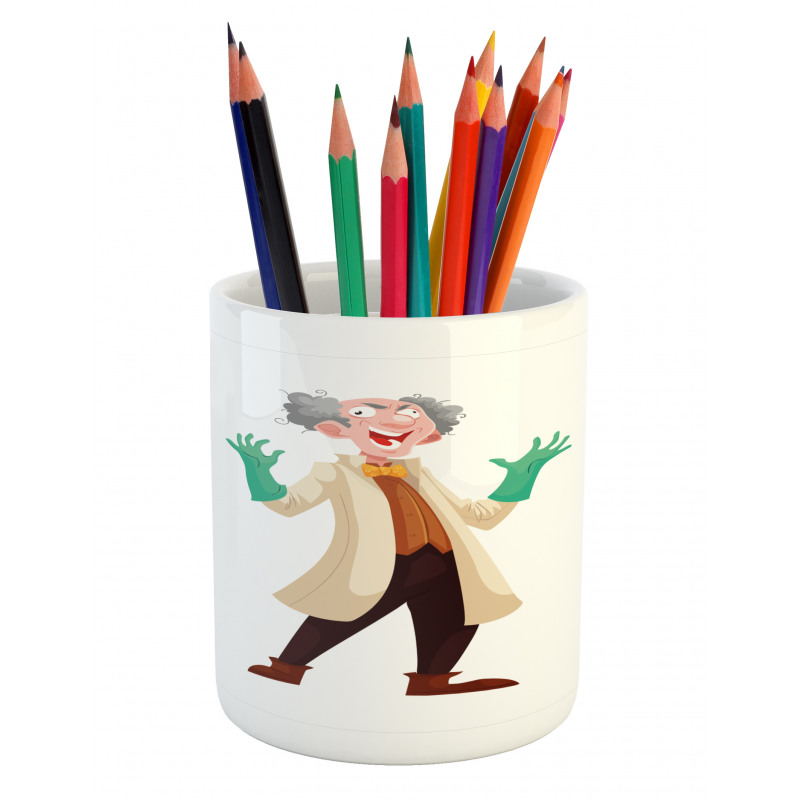 Cartoon Style Professor Pencil Pen Holder