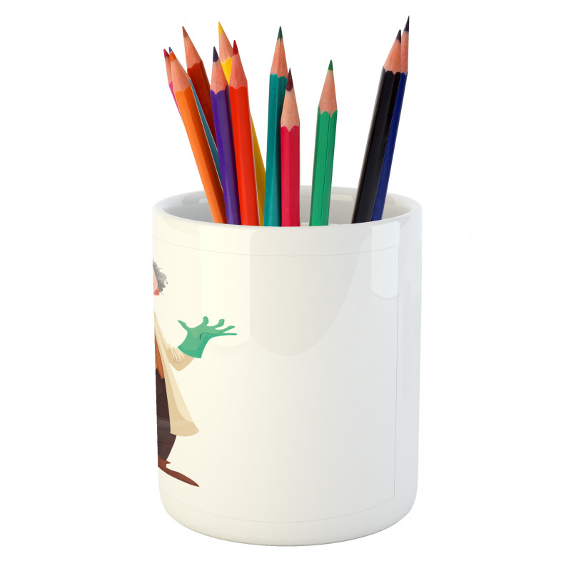 Cartoon Style Professor Pencil Pen Holder