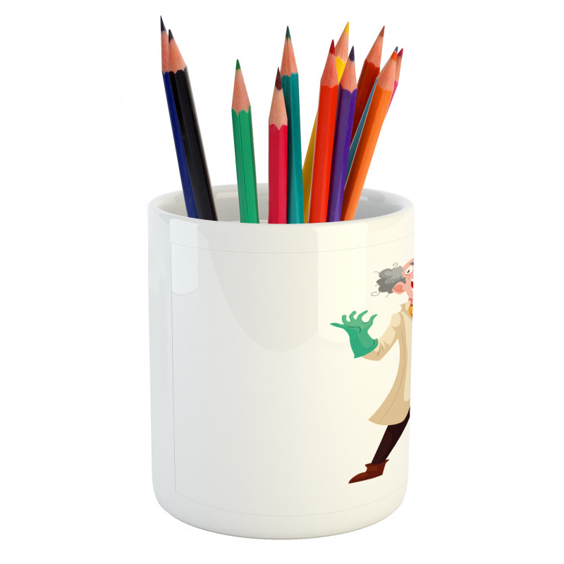 Cartoon Style Professor Pencil Pen Holder