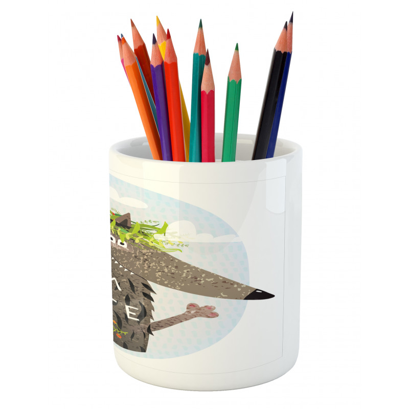 Funny Animal with Berries Pencil Pen Holder