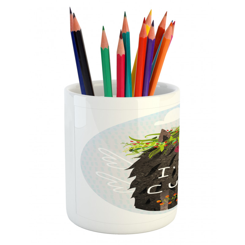 Funny Animal with Berries Pencil Pen Holder