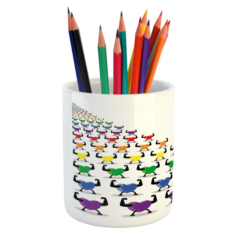 Healthy Colorful Hearts Pencil Pen Holder