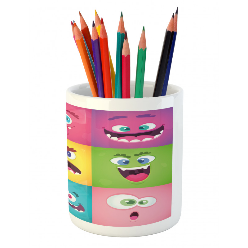 Humorous Alien Squares Pencil Pen Holder