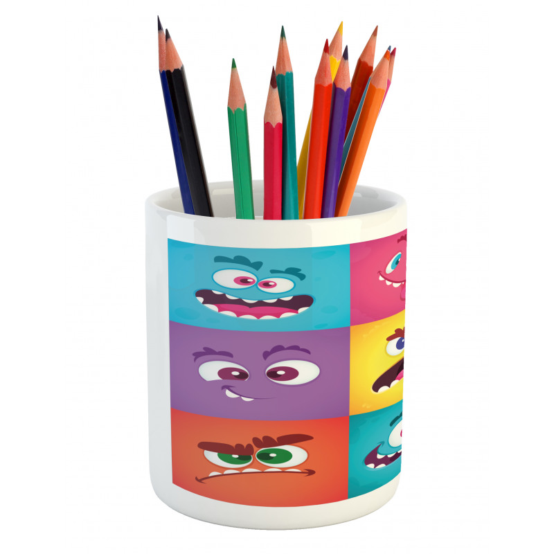 Humorous Alien Squares Pencil Pen Holder