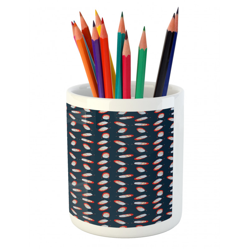 Santa Claus Heads Pattern Pencil Pen Holder