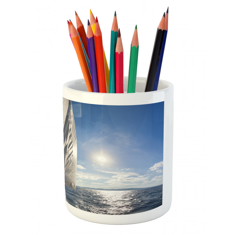 Sailing Boat in Sea Pencil Pen Holder