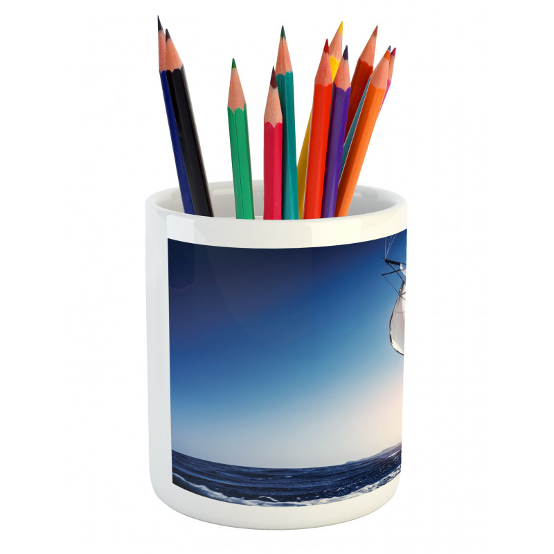 Sail Boat Adventure Sea Pencil Pen Holder