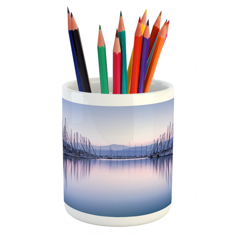 Yacht Harbor in Sunrise Pencil Pen Holder