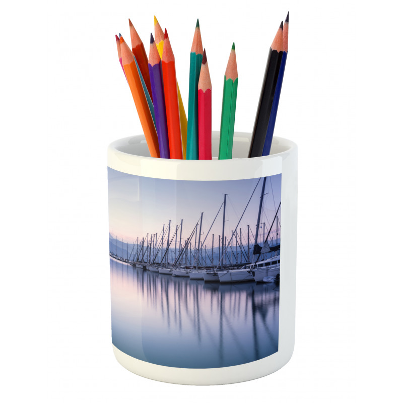 Yacht Harbor in Sunrise Pencil Pen Holder