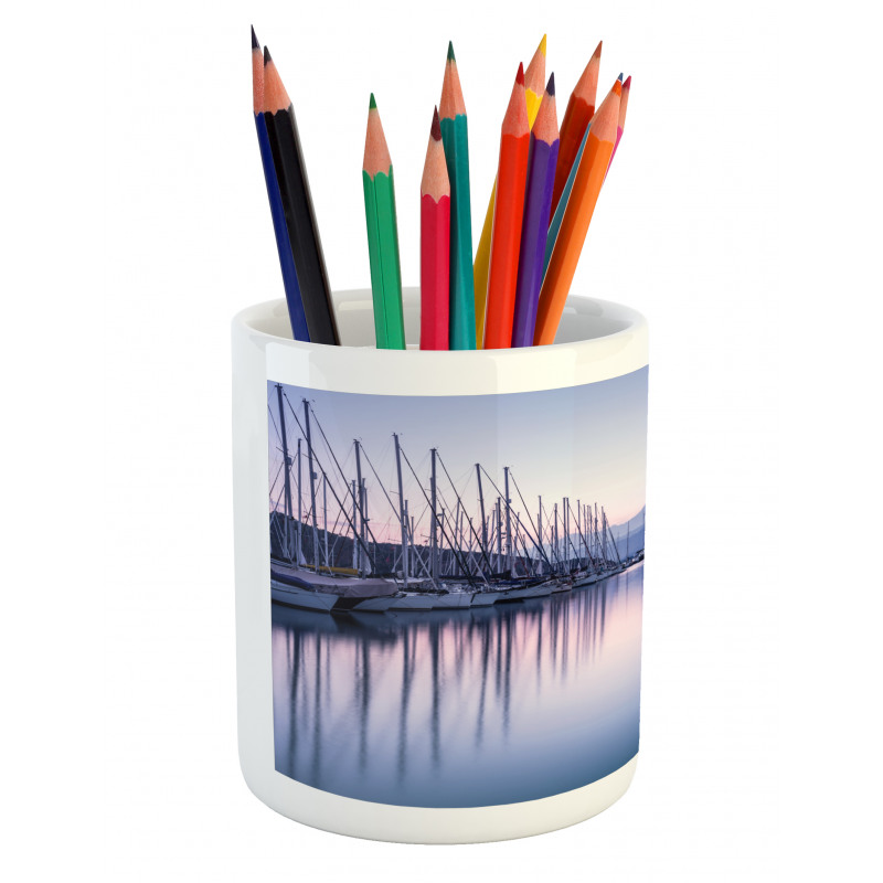 Yacht Harbor in Sunrise Pencil Pen Holder