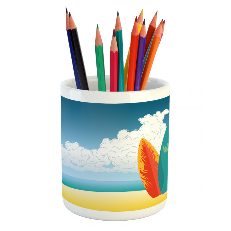 Surfboards on Coast Pencil Pen Holder