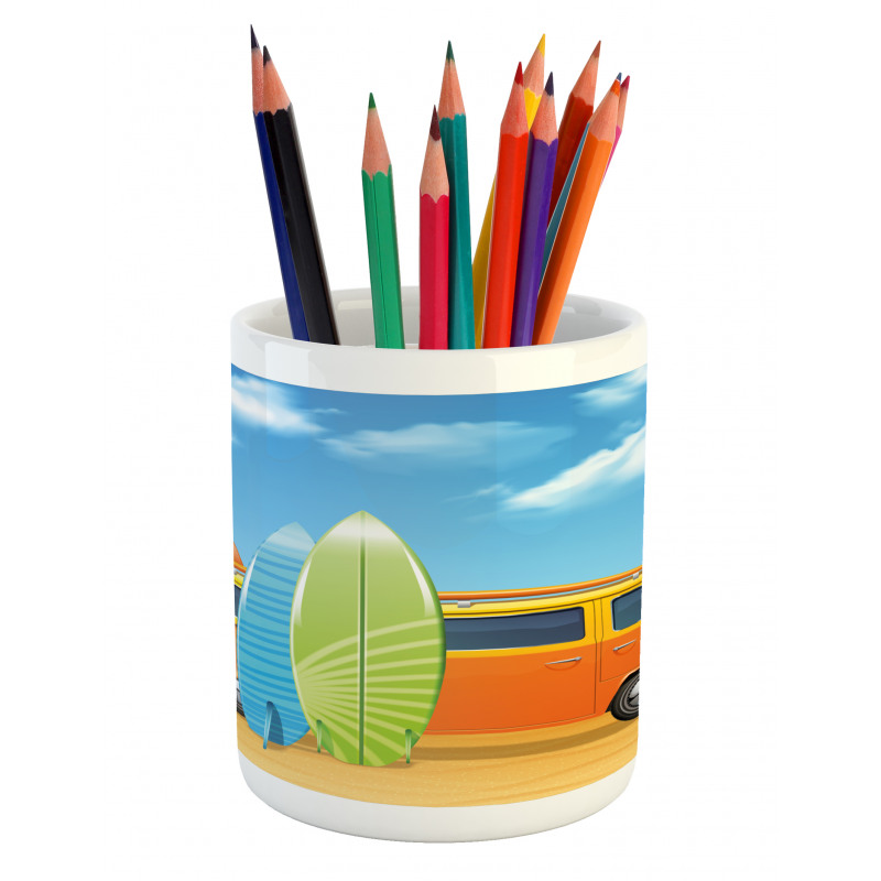 Happy Camper Van Surf Pencil Pen Holder