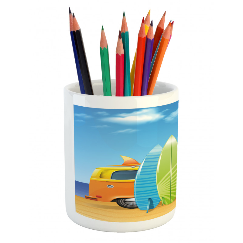 Happy Camper Van Surf Pencil Pen Holder