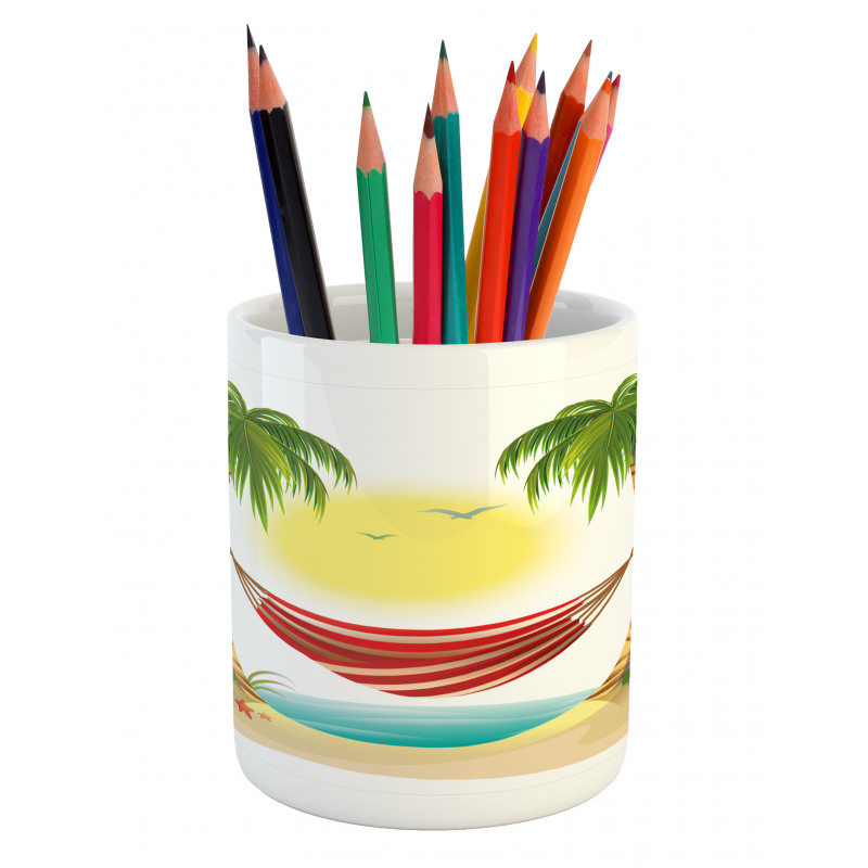 Hammock Between Palms Pencil Pen Holder