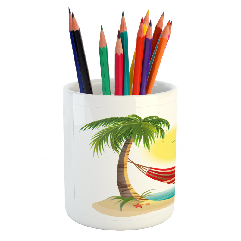 Hammock Between Palms Pencil Pen Holder