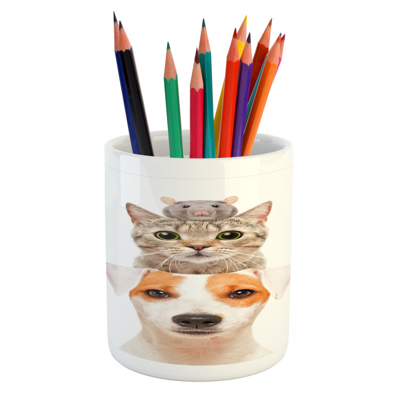 Funny Pets Portrait Design Pencil Pen Holder