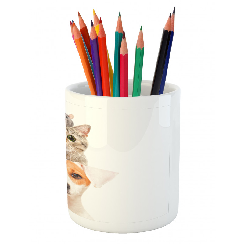 Funny Pets Portrait Design Pencil Pen Holder