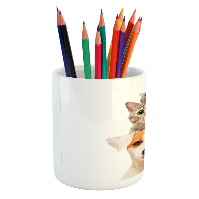 Funny Pets Portrait Design Pencil Pen Holder