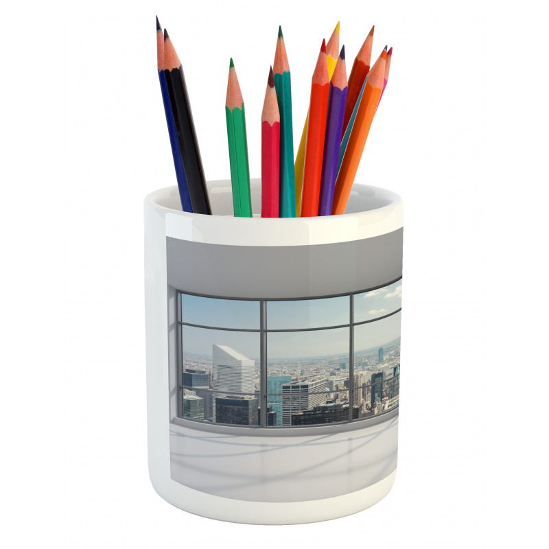 Big Window Downtown View Pencil Pen Holder