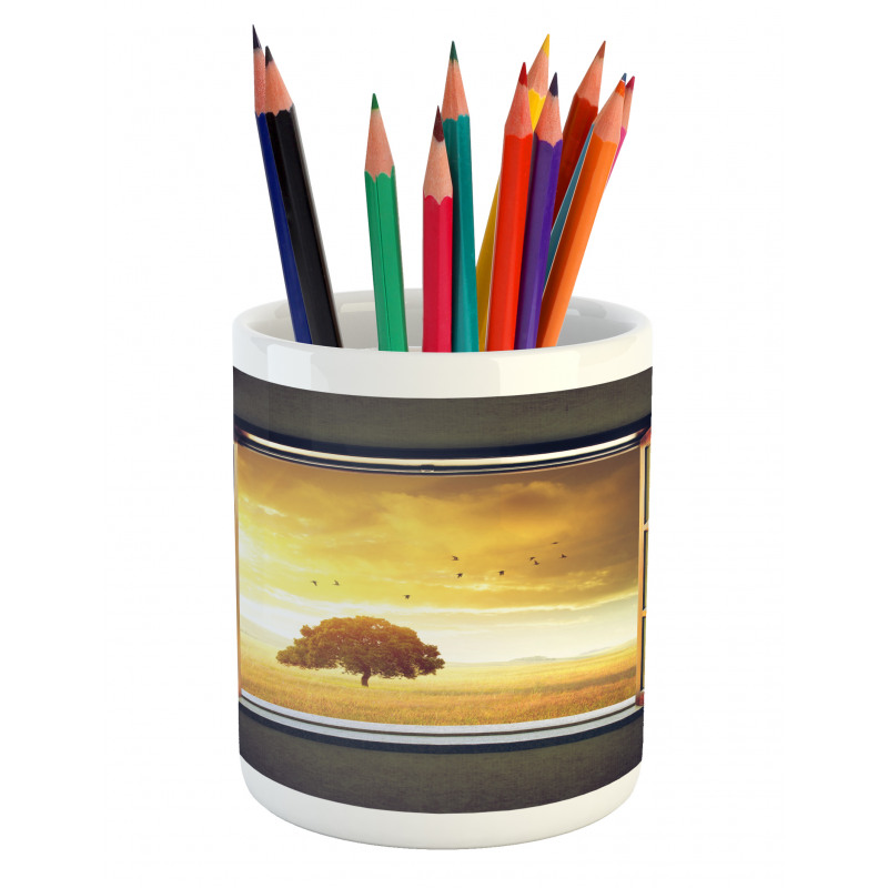 Spring Birds Country Pencil Pen Holder