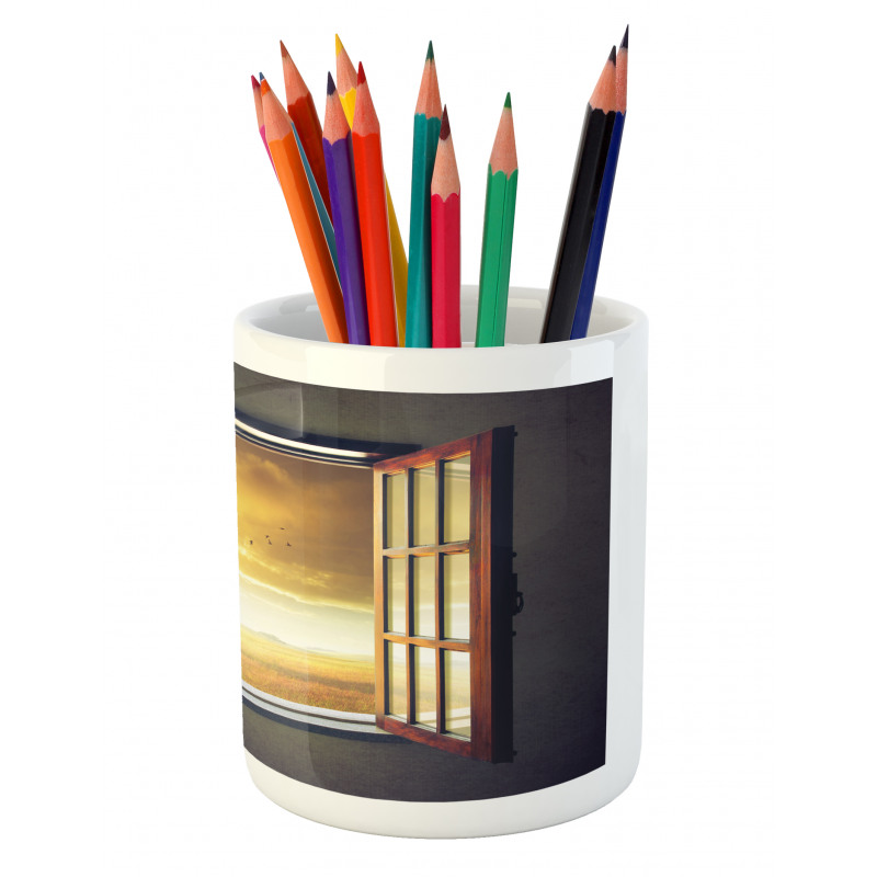 Spring Birds Country Pencil Pen Holder