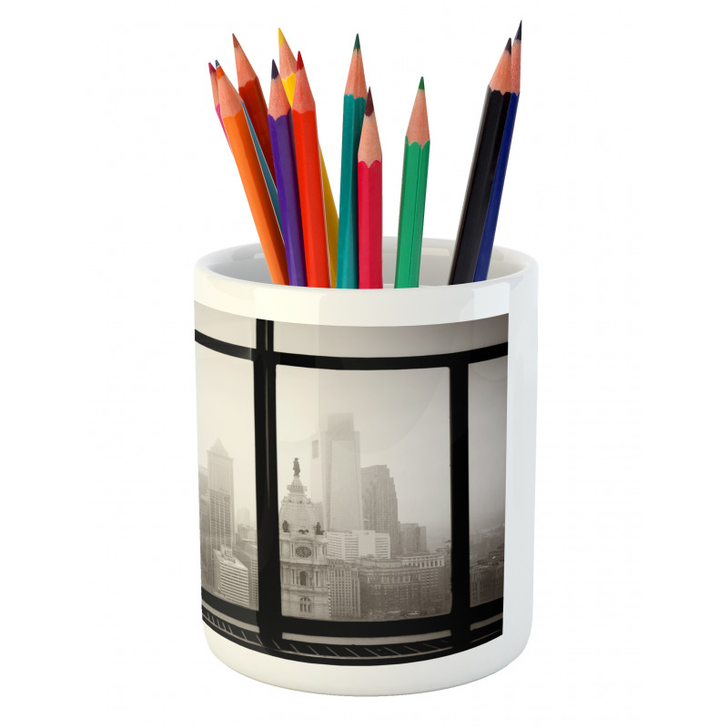 Philadelphia City Roof Pencil Pen Holder