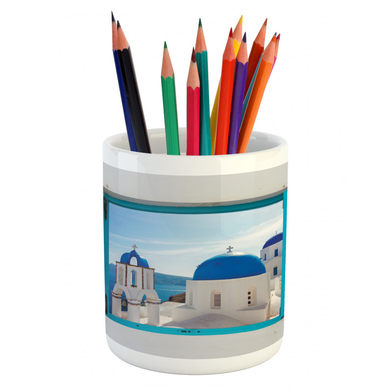 Greece Oia Building Pencil Pen Holder