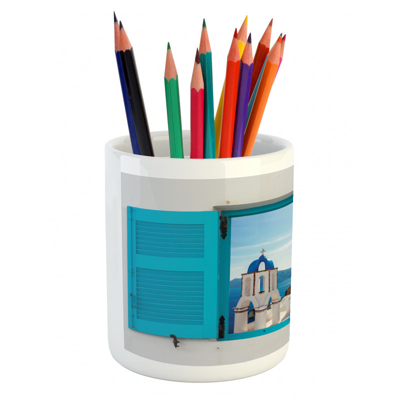 Greece Oia Building Pencil Pen Holder