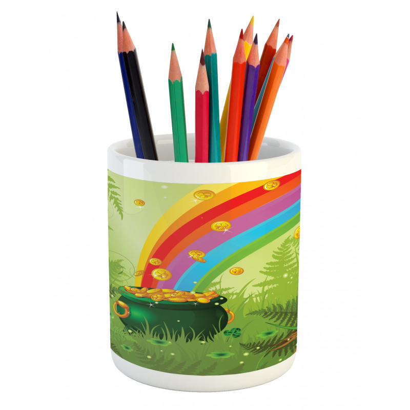 Pot of Coins and Rainbow Pencil Pen Holder