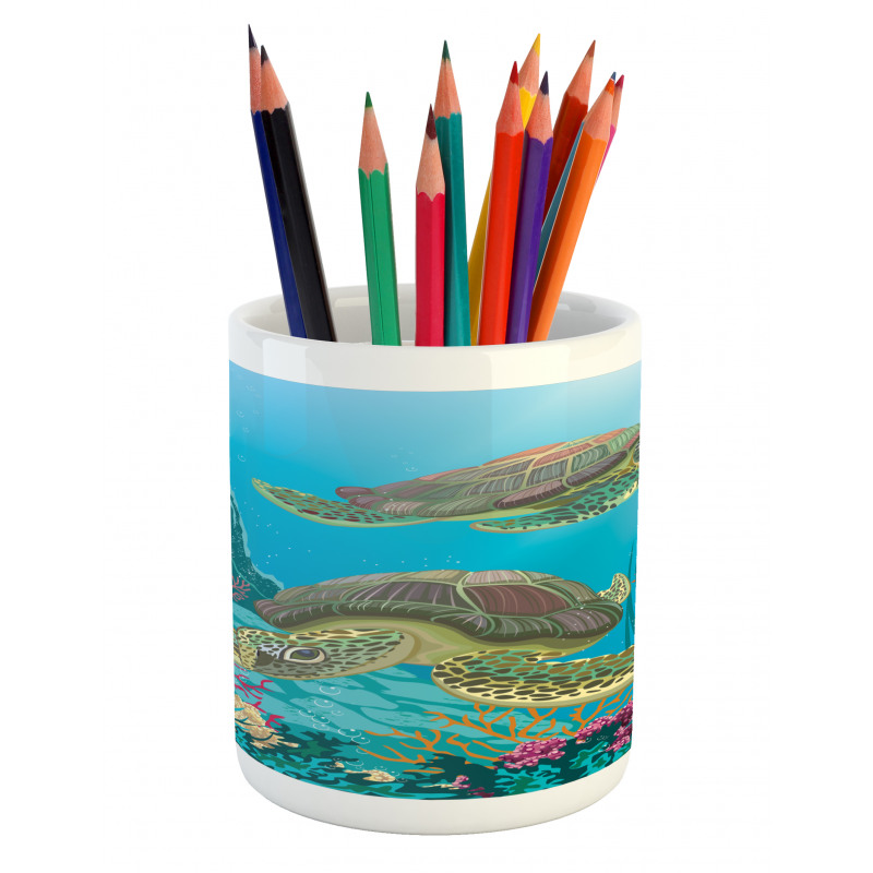 Sealife Turtles Aquatic Pencil Pen Holder