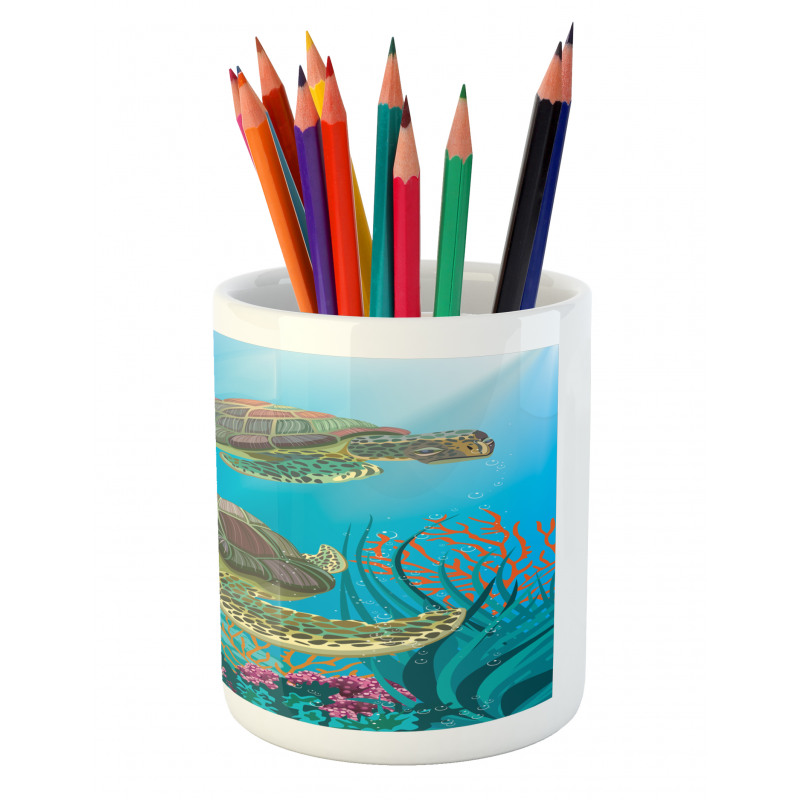 Sealife Turtles Aquatic Pencil Pen Holder