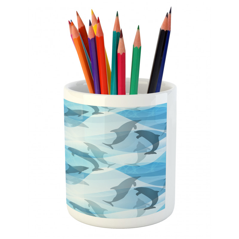 Underwater Fish Pattern Pencil Pen Holder