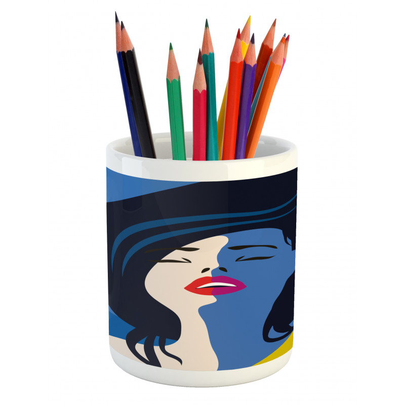 Lady Portrait Pencil Pen Holder