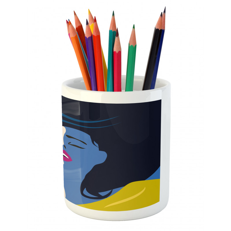 Lady Portrait Pencil Pen Holder