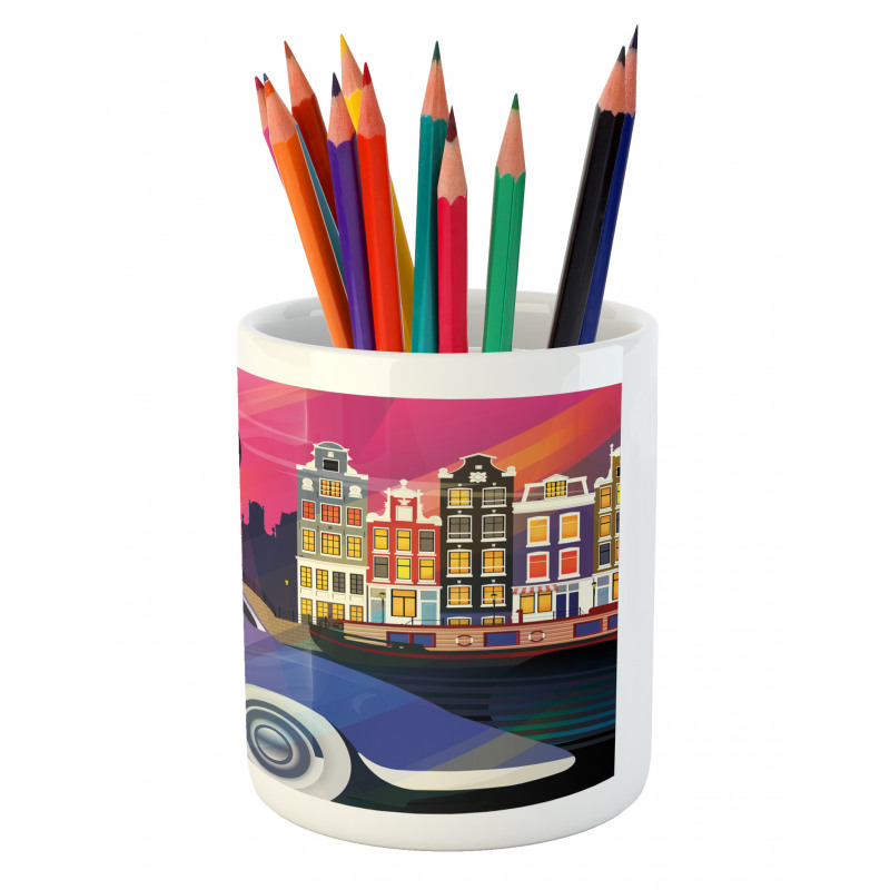 Upscale Cityscape Pencil Pen Holder