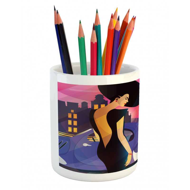 Upscale Cityscape Pencil Pen Holder