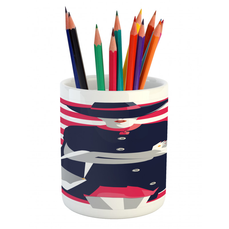 Fashion on Stripes Pencil Pen Holder