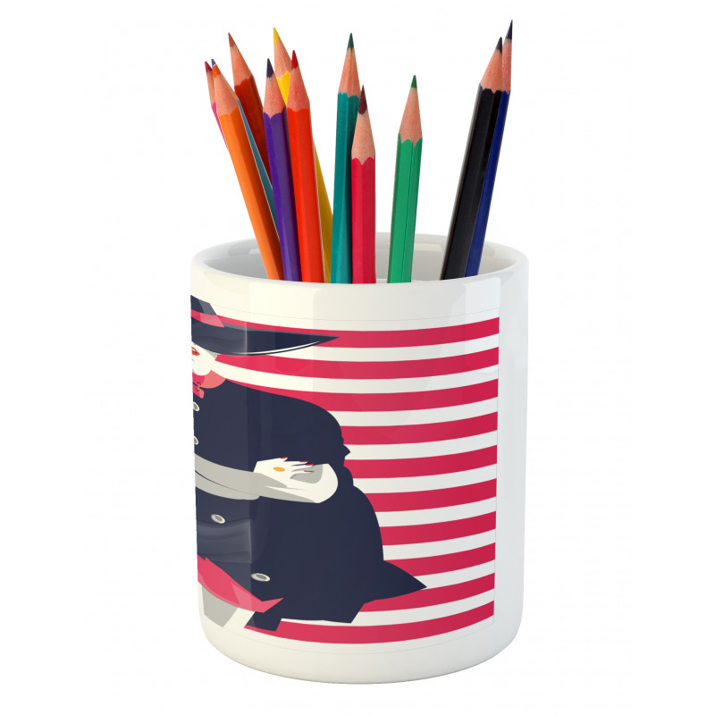 Fashion on Stripes Pencil Pen Holder