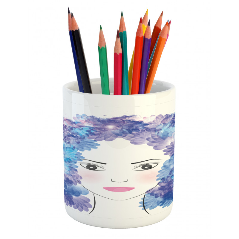 Surreal Floral Girl Pencil Pen Holder