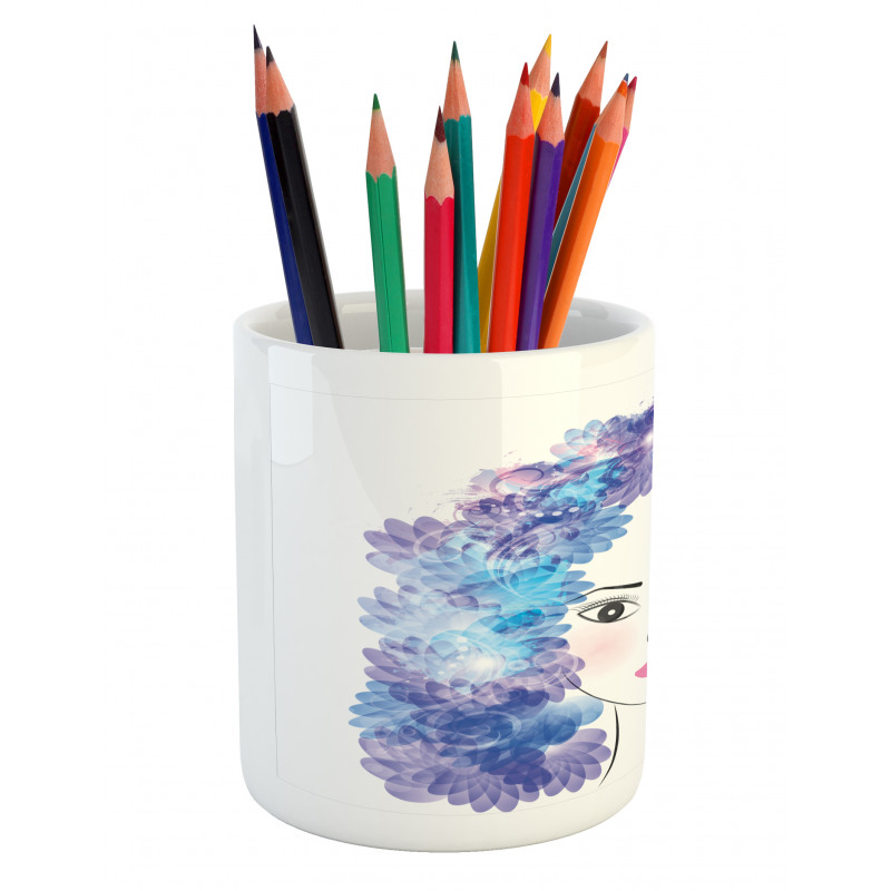 Surreal Floral Girl Pencil Pen Holder