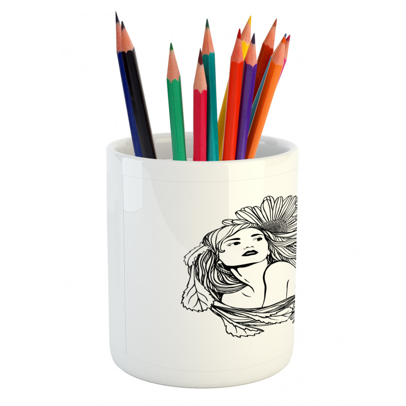 Chamomile Flowers Pencil Pen Holder