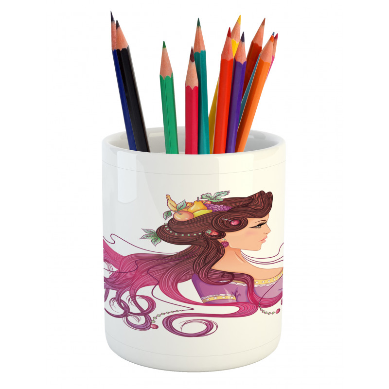 Fruity Hair Style Pencil Pen Holder