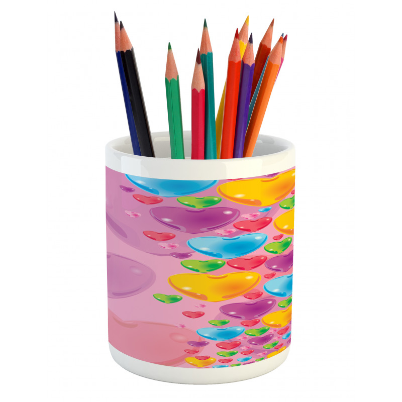 Love Romantic Hearts Pencil Pen Holder