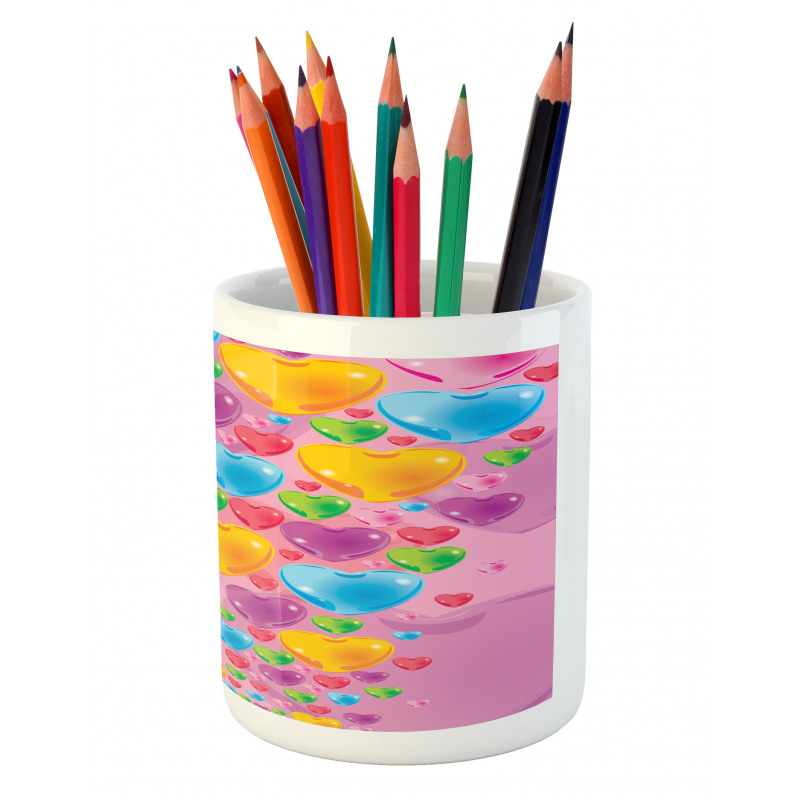 Love Romantic Hearts Pencil Pen Holder