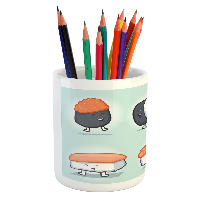 Funny Happy Sushi Characters Pencil Pen Holder