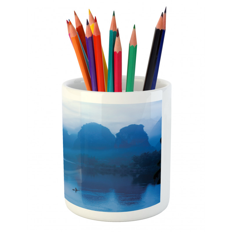 Sunrise Bamboo Raft China Pencil Pen Holder