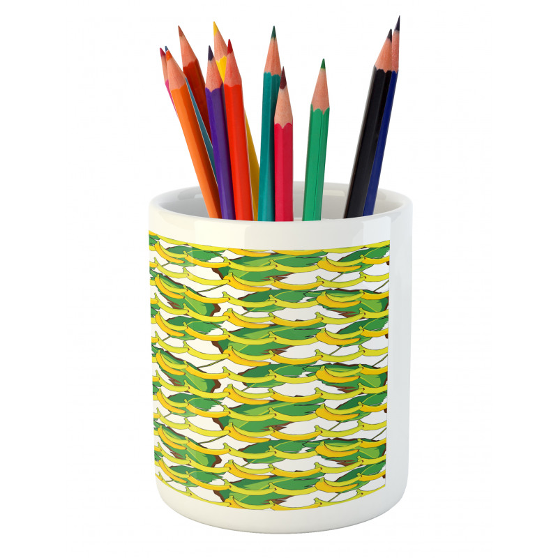 Tropical Fruit and Leaves Pencil Pen Holder